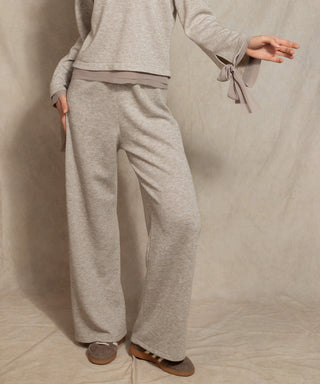 Beigefarbene Lurex-Strickhose